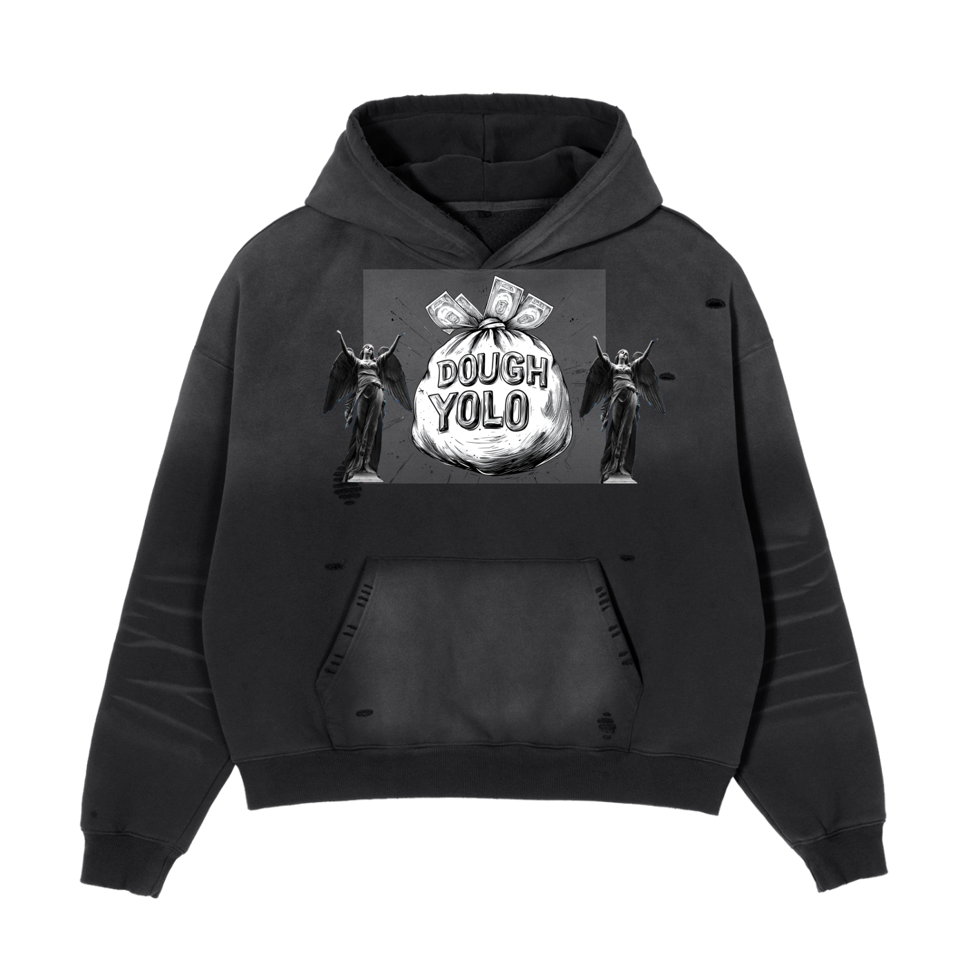 Doughyolo acid washed hoodie