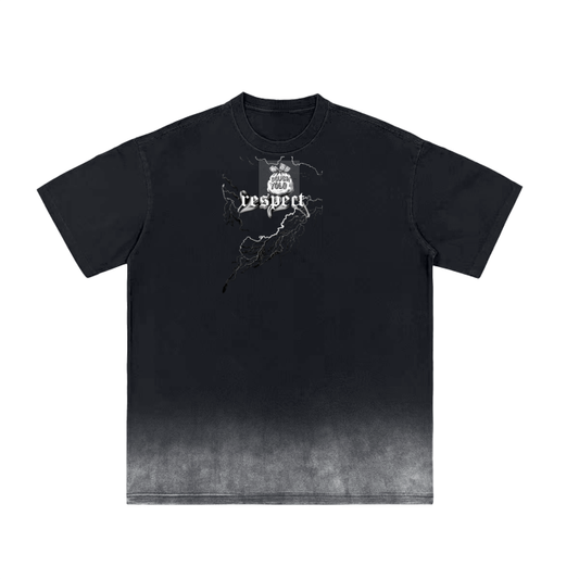 Black Vintage Washed Gradient T-Shirt - 250 GSM