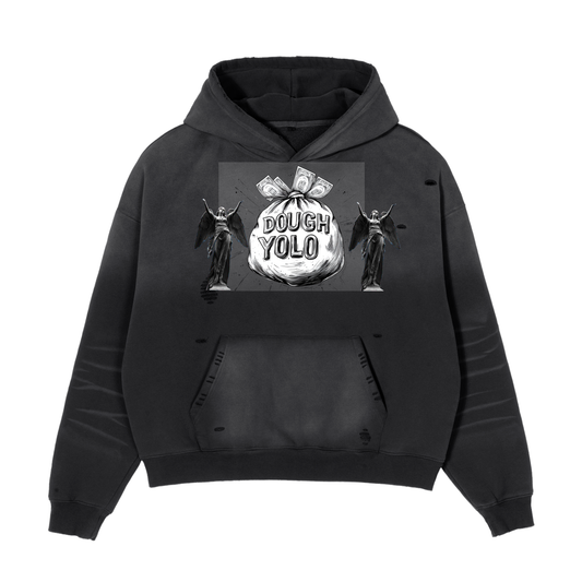 Doughyolo acid washed hoodie